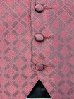 Nicholas Alexander Vest Mens 39-41 Red Diamond Formal Wedding Business Button Up