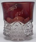 Antique 1908 Souvenir Ruby Flash Glass Cup Annie Rasmus