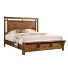 New 4pc Solid Wood Queen King Bedroom Set Brown Rustic Furniture Bed d m n