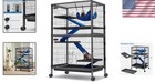 Spacious 50   Metal Small Animal Cage With Removable Ramps   Easy-clean Design