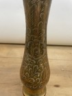 Vintage Brass Vase Decorative Etched Engraved Floral Leaf Pattern 10    India