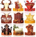 24 Pcs Party Hats Cowboy Paper Headbands Western Cowboy Hair Accessories Crow   