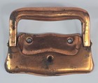Vintage Copper Tone Metal Casket Coffin Handles W  Original Brass Screws Pair
