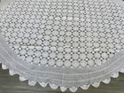 70x88  Oval White 100  Cotton Handmade Crochet Lace Tablecloth Vintage Style
