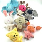 Dog Toy Squeaky Pet Chew Plush Animals Shape   Set Of 5 