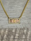 Vintage Men   s 10k Yellow Gold Black Hills Gold Anson Tie Bar Clip W  Chain