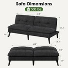 Futon Sofa Bed Velvet Futon Couch Adjustable Backrest Small Convertible Folding
