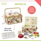 Sewing Basket With Tulip Floral Print Design- Sewing Kit Storage Box With Rem   