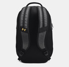 Under Armour Hustle 6 0 Backpack Black Full Heather   Black   Metallic Gold
