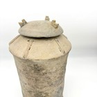 Antique Han Dynasty Granary Jar 13  Earthenware Green Glazed Mingqi Bear Feet