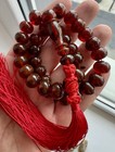 Natural Baltic Amber 38g Islamic Prayer Rosary Tablet 33 Cherry Beads Tasbih