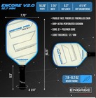 Engage Encore Pro V2 0 Pickleball Paddle 12 7mm  Blue  7 85 Oz