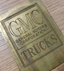 Vtg  Large Size  5 50 in x 4 00 in   General Motors Trucks Brass Printing Block