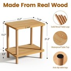 2 Tier End Table Low Table With Solid Wood Legs  Small Coffee Table Side Tabl   
