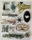 Huge Lot Clear Cling Rubber Stamps With Christmas winter Themes