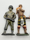 Vintage Lead Toy Soldiers Lot 4 Painted Figures Highlander Infantry Army Mix