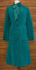 Vintage Teal Ultra Suede Skirt Suit For Lilli Ann By Adolph Schuman Size M l