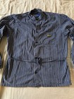 Blaklader Work Wear Large Chef Jacket Shirt Striped Culinary Button Up Blue