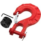 Winch Hook Grade70 3 8  Safety Steel Latch Winch Hook With Winch Cable Hook Red