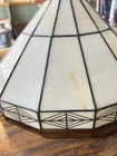 Vintage Dale Tiffany Slag Glass Lamp Shade Cream Off White Art Deco 15   