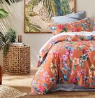  Botanical Garden Duvet Cover Washed Brushed 100-percent Super King Orange