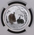 2011 P Ngc Ms69 Australian Silver Lunar Rabbit Colorized