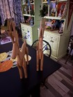 2 Vintage  Wooden Christmas Reindeer Unfinished