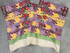 Guatemalan Huipil Poncho Womens One Size Embroidered Floral Boho 80s Vintage Top