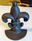 Cast Metal Fleur De Lis Bookend Doorstop 6 In Vintage