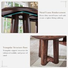 63   Oval Dining Table For 6-8 Triangular Pedestal Base Curved Edge Dark Walnut