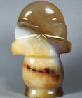 214g Natural Agate Quartz Crystal Geode Carved Skull Realistic Healing Cute