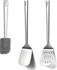 Stainless Steel Spatulas Set 3pcs  Metal Spatula Solid slotted flexible Turne   