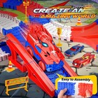 Spider Toys For Boys 3-4  251 Pcs Race Track With 5 Alloy Red blue 
