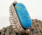 Vintage Southwestern Blue Turquoise Ring Sterling Silver Navajo Size 6