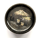 Vintage Japanese Mixed Metal Etched Gold silver brass bronze Mt  Fuji 10 Pieces