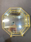 Vtg Octagon Brass And Glass Curio Cabinet Display Case Shelf Etched 11 X 11