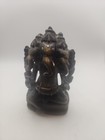 Antique vintage Brass Ganesha Elephant Hindu Statue 3 Heads  6  Tall   4  Wide
