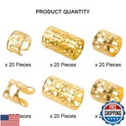 Ryalan 120 Pcs Gold Dreadlock Beads Hair Jewelry Braids Accessories For Godde