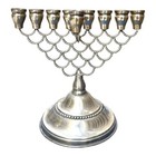 Judaica 925 Sterling Silver Hanukkah Art Vintage Jewish Channukiah Israel