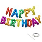 Happy Birthday Letters Balloon Banner Kit usable Mylar Decorations For Rainbow