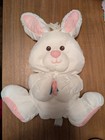 Fisher Price Puffalump Bunny Rabbit Plush 12  White 1992 Pink Rose Vintage