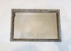 Vintage Vanity Mirror Tray W  Ornate Floral Filigree Gold Silver Tone 15  X 10  