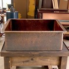 Vintage Copper Kitchen Sink     Retro Undermount Farmhouse Sink  Antique Patina