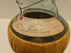 Empty Bottaro Green Spiral Glass Wine Bottle W cork Italy 15 5  With Raffia Wrap