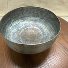 Antique Middle Eastern Handmade Engraved Tinned Copper Footed Bowl