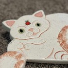 Vtg Ceramic Cat Wall Hanging Towel Holder Strawberry Hand-painted Mcm Kitsch