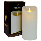 Luminara Flameless Scented Wax Candle Pillar Moving Wick Ivory 5  7  9  Set Of 3