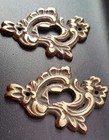 2 Antique Brass French Keyhole Escutcheons Ornate Fancy Keyhole Escutcheon  e15