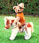 Vintage Steiff Horse Sheddy   Steiff Cowboy Bear 1965  W ids