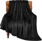 Fleece Blanket Black Throw Blankets For Couch   Bed  Luxury Plush Cozy Fuzzy    
